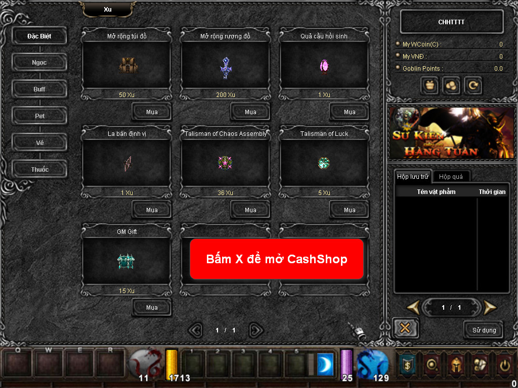 Chức năng chính của Game MU Lạc Việt Chức năng chính của Game MU Lạc Việt