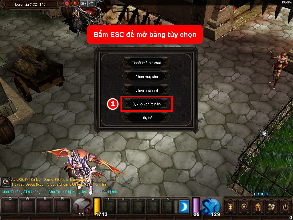 Chức năng chính của Game MU Lạc Việt Chức năng chính của Game MU Lạc Việt